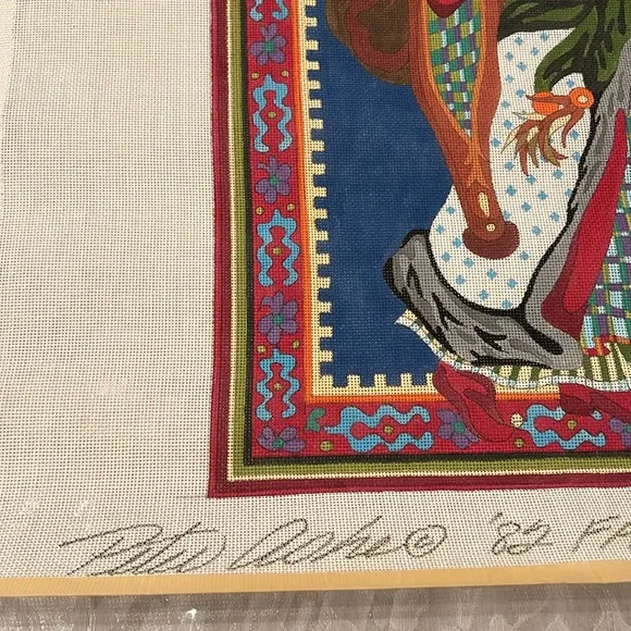 New RARE Father Christmas needlepoint canvas by Peter Ashe-NWT - Picture 4 of 5